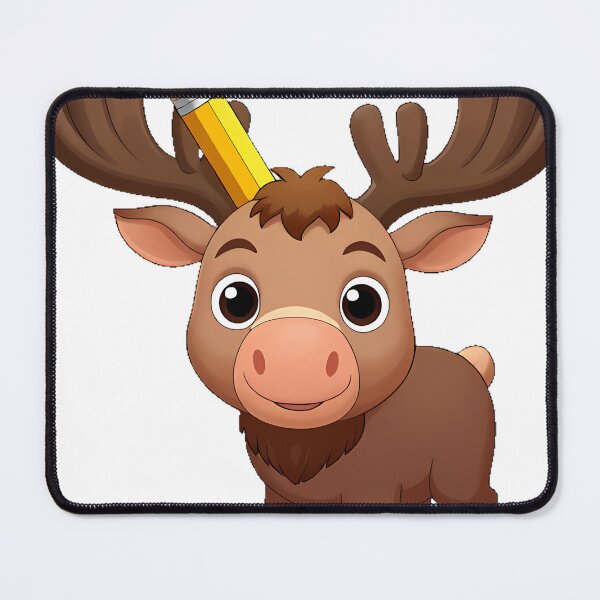 Item preview, Moose with Giant Pencil Behind Ear designed and sold by pumsquare.