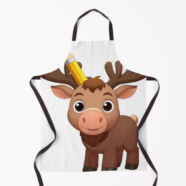 Item preview, Moose with Giant Pencil Behind Ear designed and sold by pumsquare.