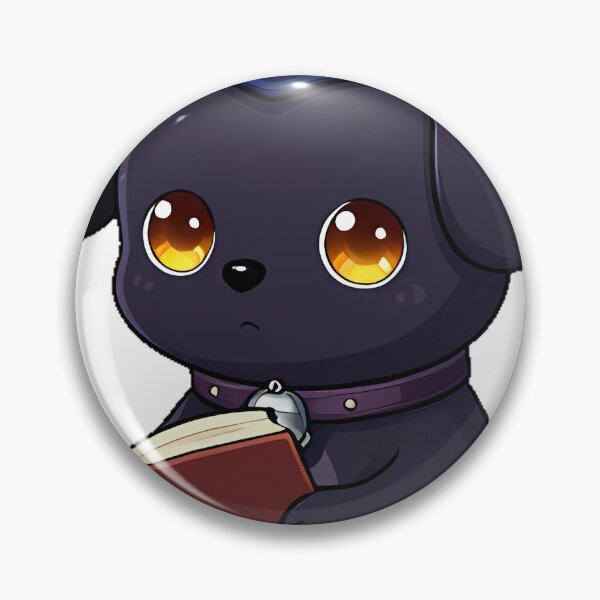 Item preview, Black Dog Scholar with Silver Bell designed and sold by IllumeInk.
