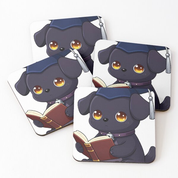 Item preview, Black Dog Scholar with Silver Bell designed and sold by IllumeInk.