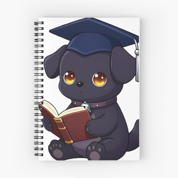 Item preview, Black Dog Scholar with Silver Bell designed and sold by IllumeInk.