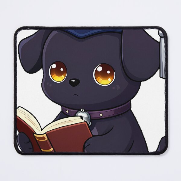 Item preview, Black Dog Scholar with Silver Bell designed and sold by IllumeInk.