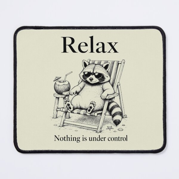 Item preview, Relax Nothing is Under Control, Funny Raccoon 2 designed and sold by sentfromemily.