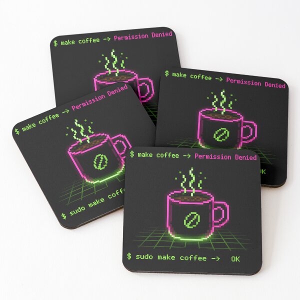 Item preview, Sudo Make Coffee Funny Command Line Sysadmin Coder designed and sold by ThirdShiftLab.