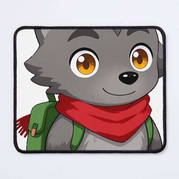 Item preview, Wolf Cub with Red Scarf and Backpack designed and sold by pumsquare.