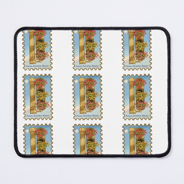 Item preview, Pause Breathe Bloom – Vintage Flower Traffic Light Postage Stamp designed and sold by Kakon-52.