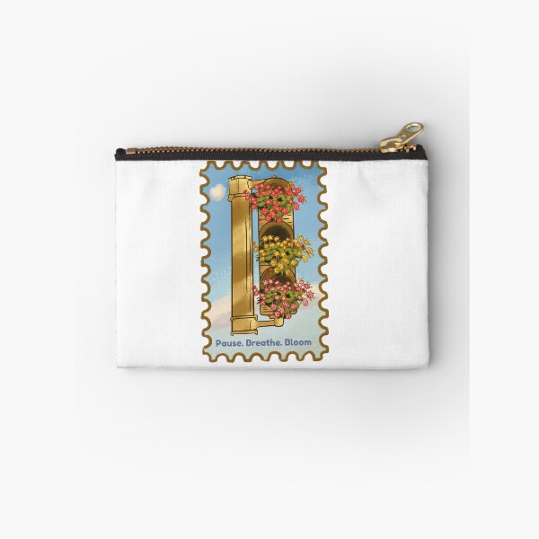 Item preview, Pause Breathe Bloom – Vintage Flower Traffic Light Postage Stamp designed and sold by Kakon-52.