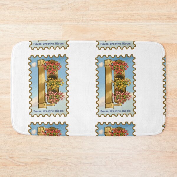 Item preview, Pause Breathe Bloom – Vintage Flower Traffic Light Postage Stamp designed and sold by Kakon-52.