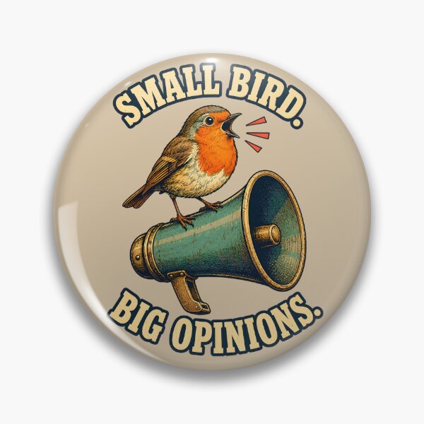 Item preview, Small Bird, Big Opinions – Funny Robin with Megaphone Design designed and sold by VioVibe.
