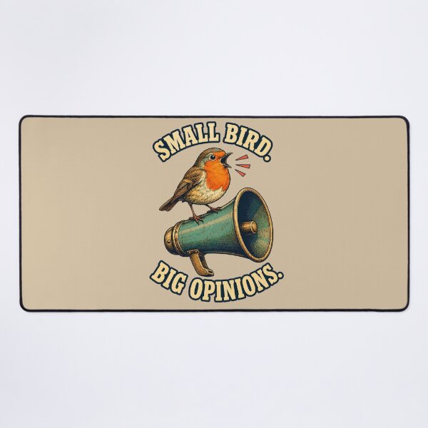 Item preview, Small Bird, Big Opinions – Funny Robin with Megaphone Design designed and sold by VioVibe.