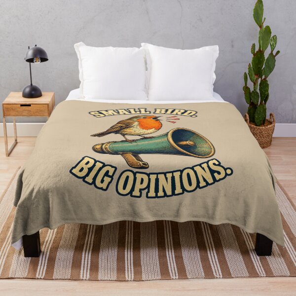 Item preview, Small Bird, Big Opinions – Funny Robin with Megaphone Design designed and sold by VioVibe.