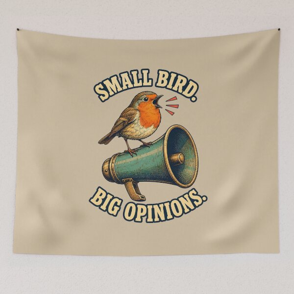 Item preview, Small Bird, Big Opinions – Funny Robin with Megaphone Design designed and sold by VioVibe.