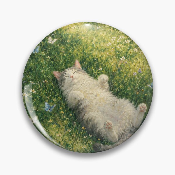 Artikelvorschau, Katze schläft auf einer Wildblumenwiese entworfen und verkauft von HHlovely.