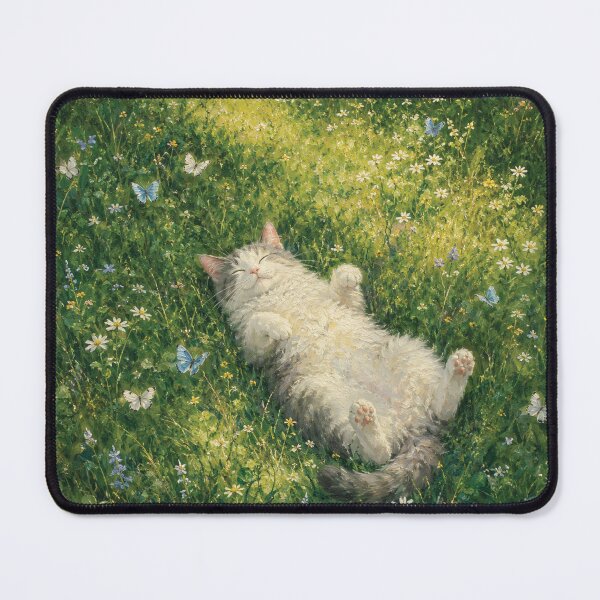 Item preview, Cat Sleeping in Wildflower Meadow designed and sold by HHlovely.