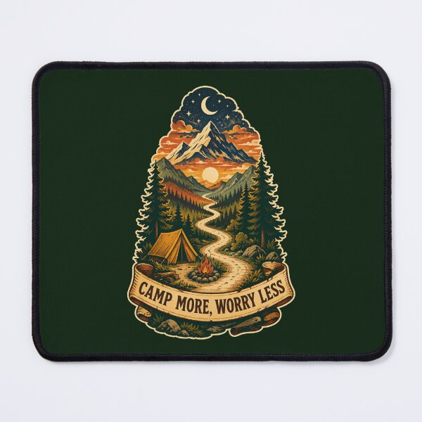 Item preview, Camp More Worry Less Vintage Mountain Sticker designed and sold by -DEEWOLF-.
