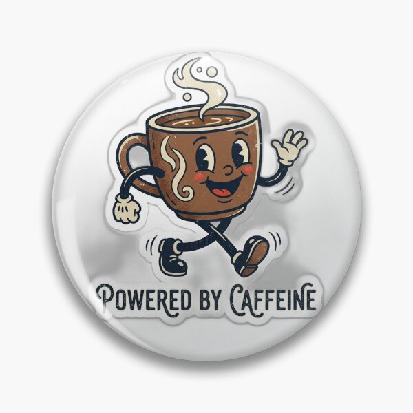 Item preview, Powered By Caffeine Retro Rubber Hose Coffee Character designed and sold by EmrYldrn.