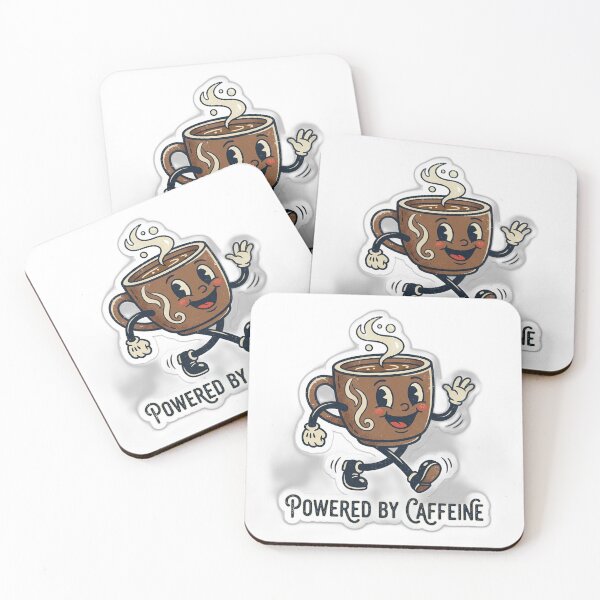 Item preview, Powered By Caffeine Retro Rubber Hose Coffee Character designed and sold by EmrYldrn.