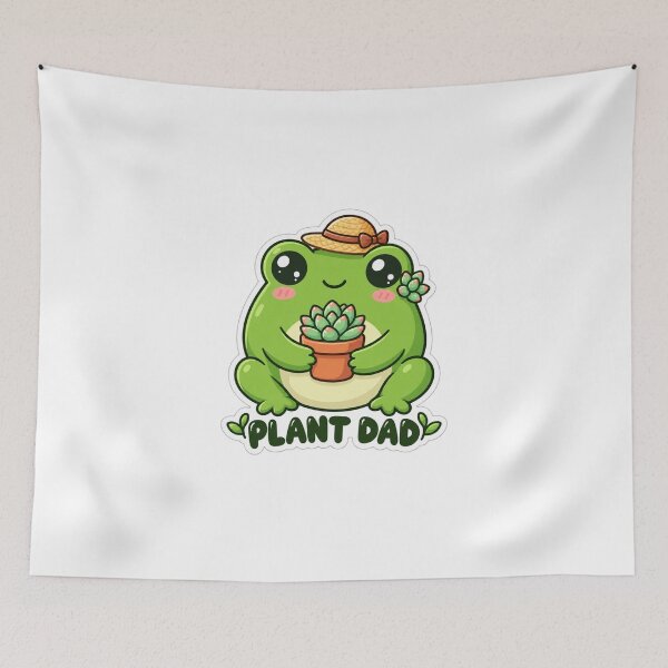 Item preview, Cute Plant Dad Frog With Succulent designed and sold by PixelNest40.