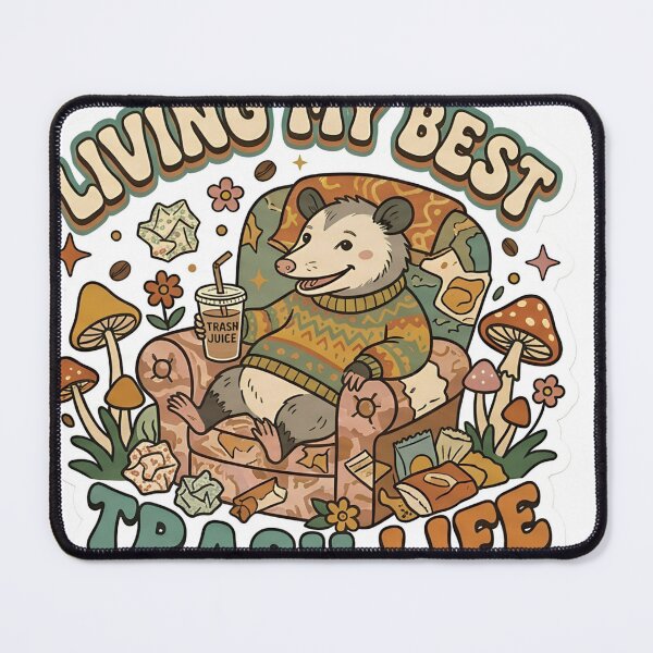 Item preview, Living My Best Trash Life Retro Opossum Coffee designed and sold by Groovy Nest.