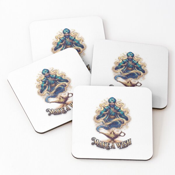 Item preview, Magical Genie and Lamp with Make a Wish Text on White Background designed and sold by BoldConcept43.