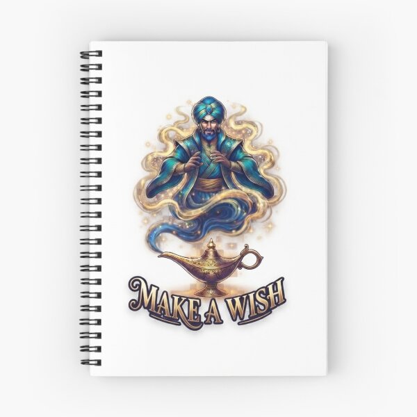 Item preview, Magical Genie and Lamp with Make a Wish Text on White Background designed and sold by BoldConcept43.