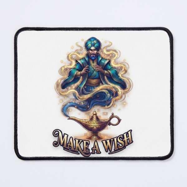 Item preview, Magical Genie and Lamp with Make a Wish Text on White Background designed and sold by BoldConcept43.