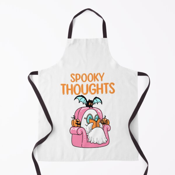 Item preview, Spooky thoughts ghost reading books with pet bat designed and sold by BigfeetLittlepaws.