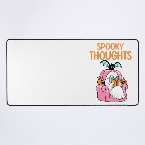 Item preview, Spooky thoughts ghost reading books with pet bat designed and sold by BritishDelights.