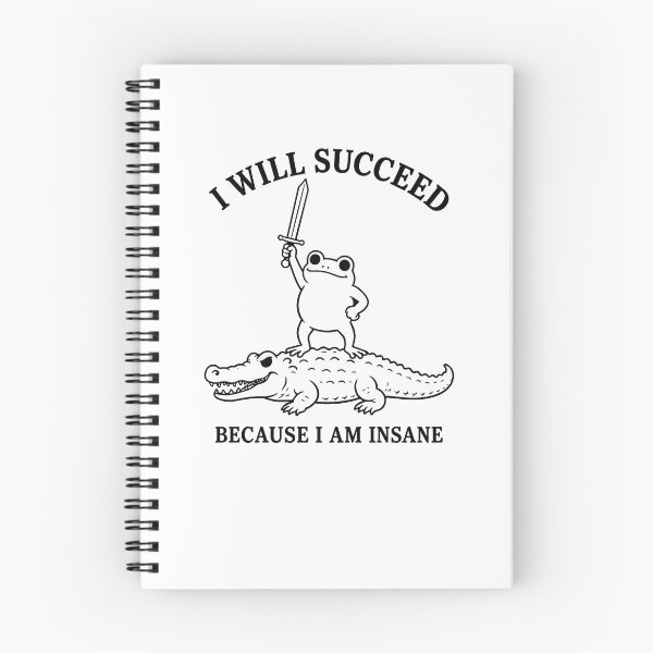 Item preview, I Will Succeed Because I Am Insane Shirt, Funny Frog Riding Crocodile Graphic Tee, Weird Animal Meme Shirt, Sword Frog Gift designed and sold by starkeyupdates.