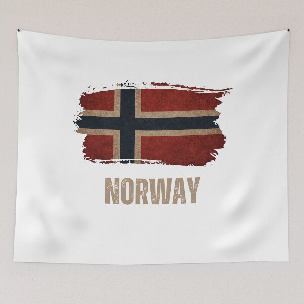 Item preview, Vintage grunge Norwegian flag designed and sold by Dressyourflag.