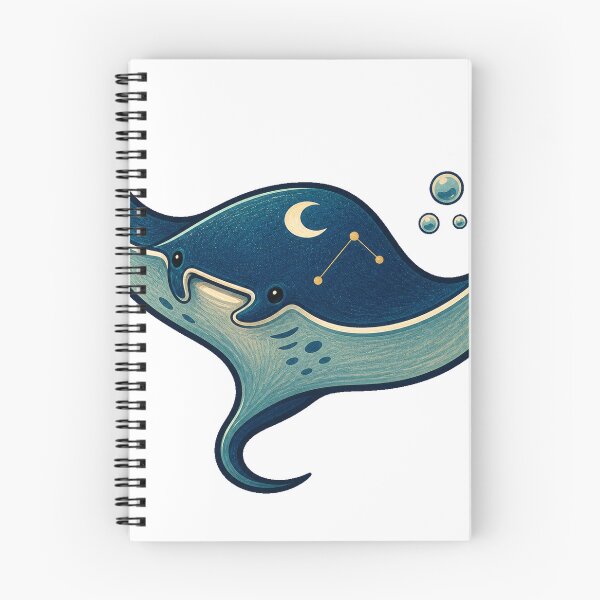 Item preview, Moonlit Manta Ray – Celestial Ocean Mascot designed and sold by Quantum Doodle Studio.