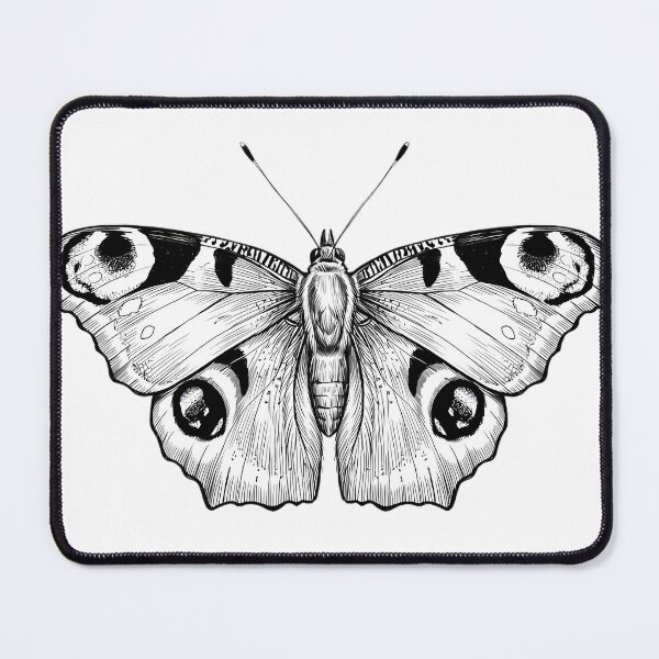 Item preview, Detailed Vintage Peacock Butterfly Ink Sketch Illustration designed and sold by Fairytale_Flowers.
