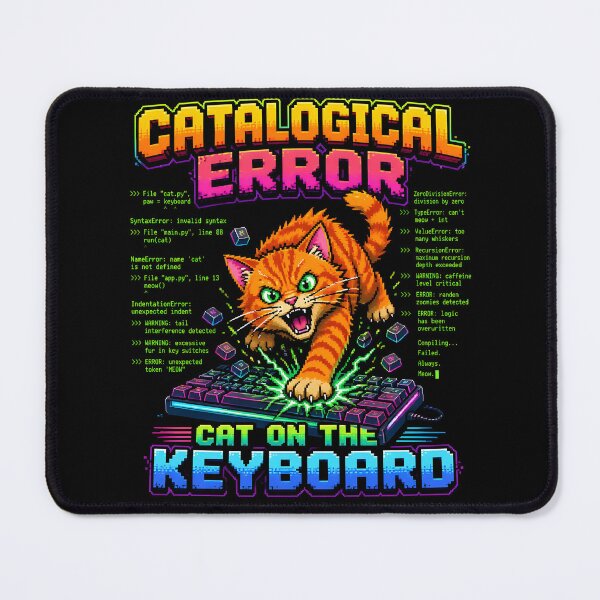 Item preview, Cat On Keyboard Terminal Error Funny IT Coder Cat designed and sold by ThirdShiftLab.