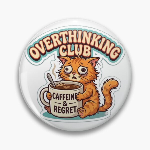 Item preview, Overthinking Club Caffeine and Regret Funny Cat designed and sold by EmrYldrn.