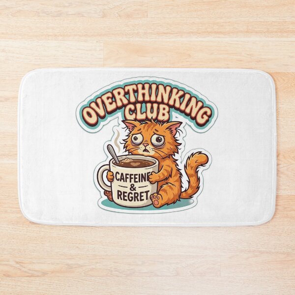 Item preview, Overthinking Club Caffeine and Regret Funny Cat designed and sold by EmrYldrn.