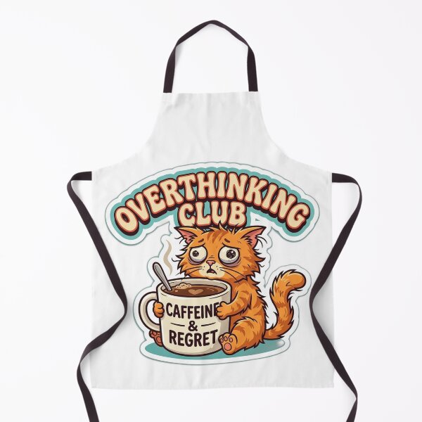 Item preview, Overthinking Club Caffeine and Regret Funny Cat designed and sold by EmrYldrn.