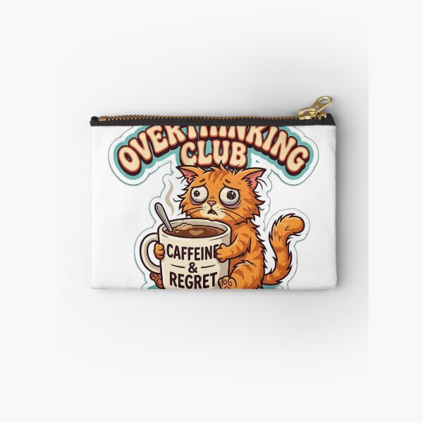 Item preview, Overthinking Club Caffeine and Regret Funny Cat designed and sold by EmrYldrn.