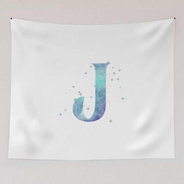 Item preview, Letter J Monogram watercolor galaxy designed and sold by iRenza.