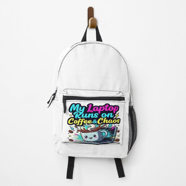 Item preview, My Laptop Runs on Coffee & Chaos | Funny Coffee Lover Laptop T-Shirt | Caffeine, Work & Tech Humor Gift designed and sold by Sushikidsntod.