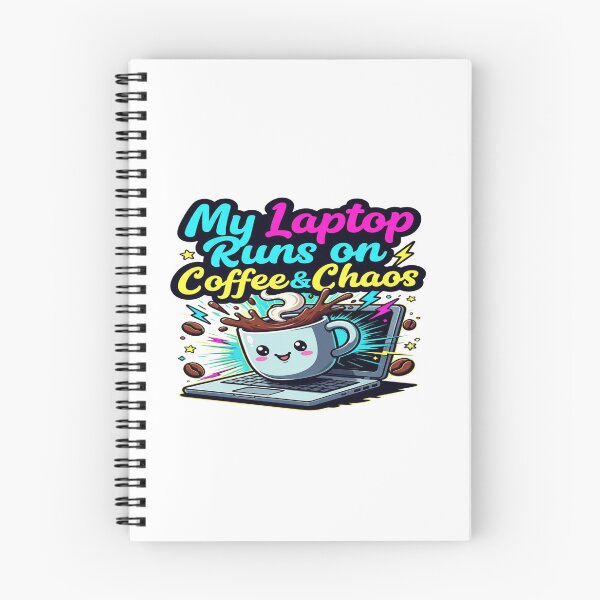 Item preview, My Laptop Runs on Coffee & Chaos | Funny Coffee Lover Laptop T-Shirt | Caffeine, Work & Tech Humor Gift designed and sold by Sushikidsntod.
