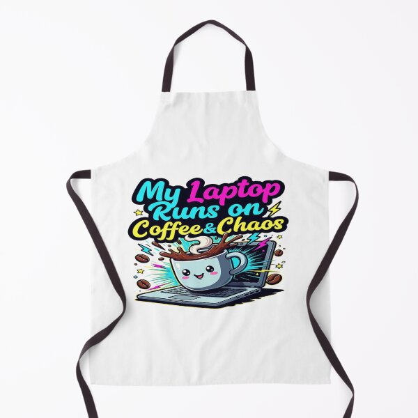 Item preview, My Laptop Runs on Coffee & Chaos | Funny Coffee Lover Laptop T-Shirt | Caffeine, Work & Tech Humor Gift designed and sold by Sushikidsntod.