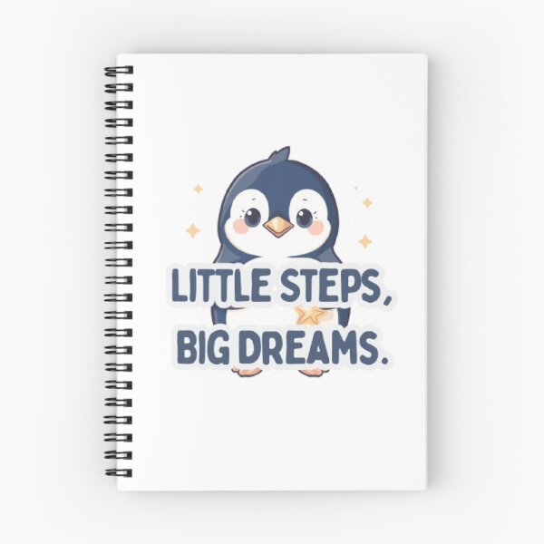 Item preview, Little Steps Big Dreams | Cute Baby Penguin Motivational Sticker designed and sold by Tiny-Doodle-Co.