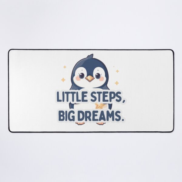 Item preview, Little Steps Big Dreams | Cute Baby Penguin Motivational Sticker designed and sold by Tiny-Doodle-Co.