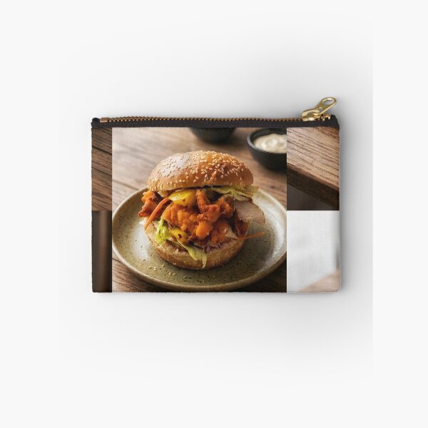 Item preview, Crispy Chicken Burger Culinary Photography Print | Gourmet Fast Food Wall Art | Rustic Kitchen & Dining Canvas Decor | Crispy Chicken Sandwich Poster designed and sold by SergioMiklos.