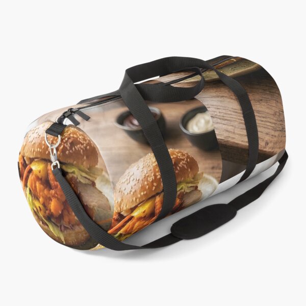 Item preview, Crispy Chicken Burger Culinary Photography Print | Gourmet Fast Food Wall Art | Rustic Kitchen & Dining Canvas Decor | Crispy Chicken Sandwich Poster designed and sold by SergioMiklos.