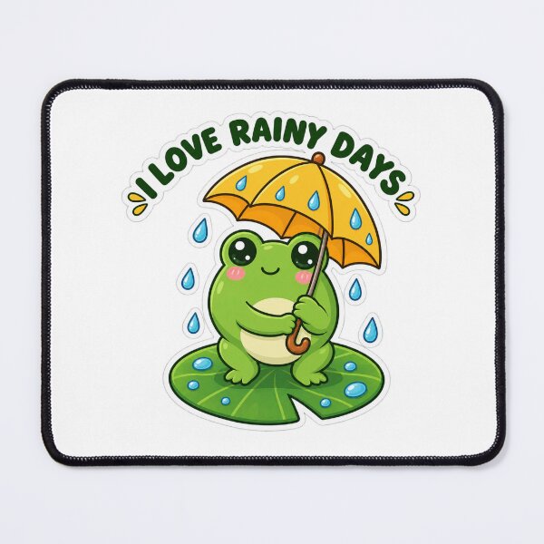 Item preview, Cute Frog With Yellow Umbrella designed and sold by PixelNest40.