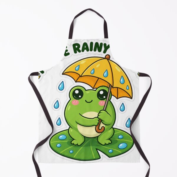 Item preview, Cute Frog With Yellow Umbrella designed and sold by PixelNest40.