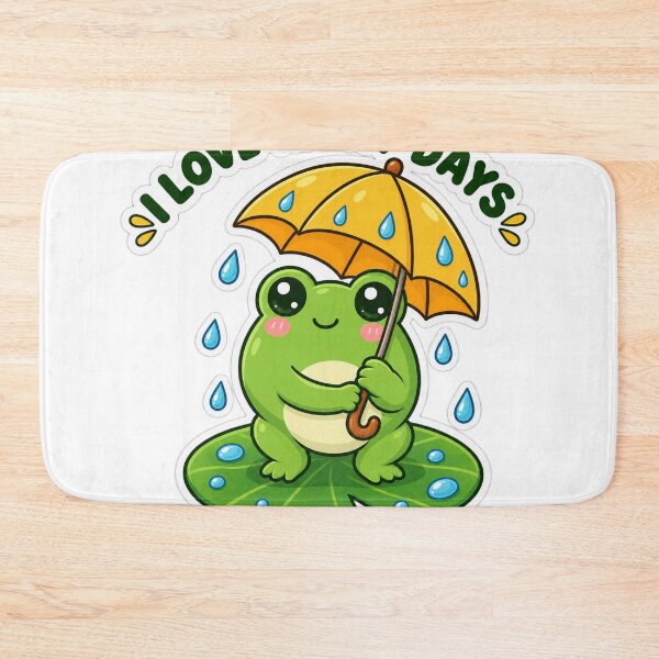 Item preview, Cute Frog With Yellow Umbrella designed and sold by PixelNest40.