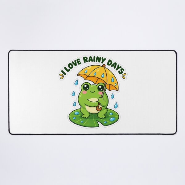 Item preview, Cute Frog With Yellow Umbrella designed and sold by PixelNest40.