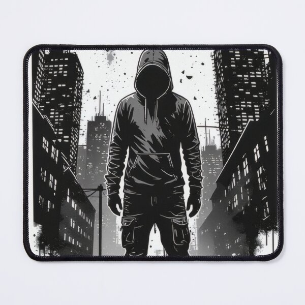 Item preview, Abandoned city, lone man in a hoodie designed and sold by Mianku | Für das Leben.